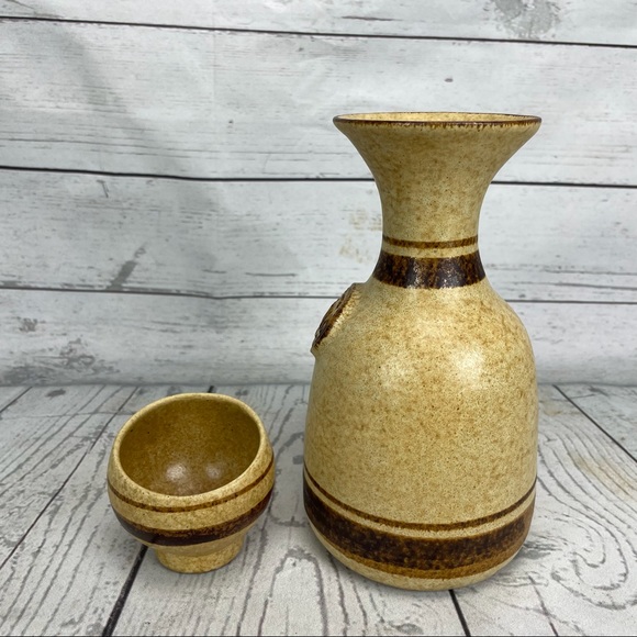 Vintage Robert Maxwell Pottery Craft Tumble Up Set Decanter & Cup Vino MCM Wine - Picture 4 of 10